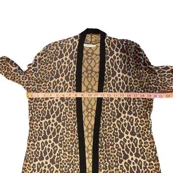 Soft Surroundings Knit Leopard Print Duster Cardigan Sweater Casual Medium - Picture 8 of 8